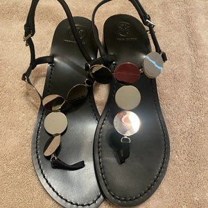 Tory Burch, Leather Upper, Size 8, Black